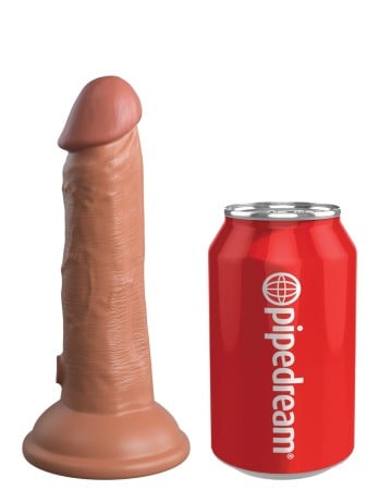 Silikónové vibračné dildo King Cock Elite 6″ Tan