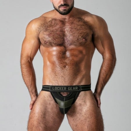 Jocksy Locker Gear LK0120 Watch It Hard Jockstrap khaki