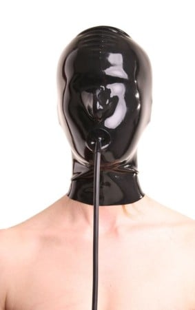 Anita Berg AB4050 Black Latex Mask with Breathing Tube