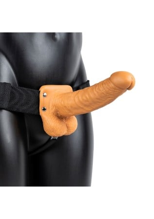 Duté pripínacie dildo RealRock Hollow Strap-On 7″