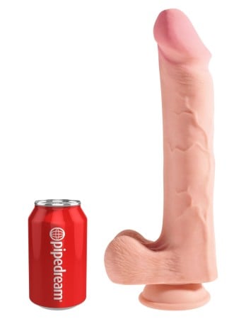 Realistické dildo so semenníkmi King Cock Plus 12″ Triple Density Cock