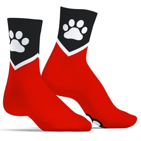 Kinky Puppy Paw Socks Red