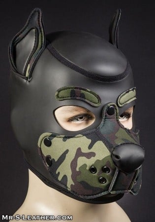 Psia maska Mr. S Leather Neoprene K9 Hood maskáčová