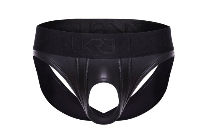 Slipy Sukrew Rubber Look U-Style V-Brief Nightlife Black
