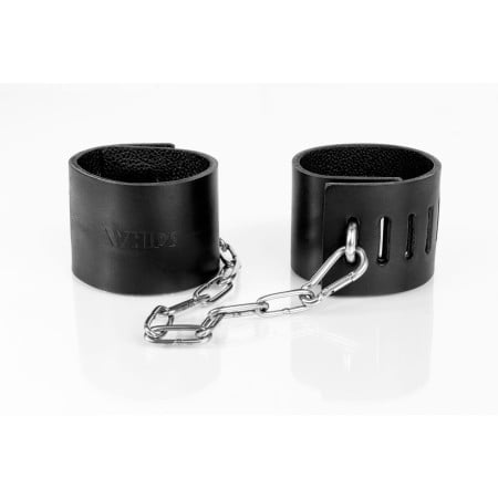 Kožená pouta Whips Primal Bond Cuffs With Padlock Small černá