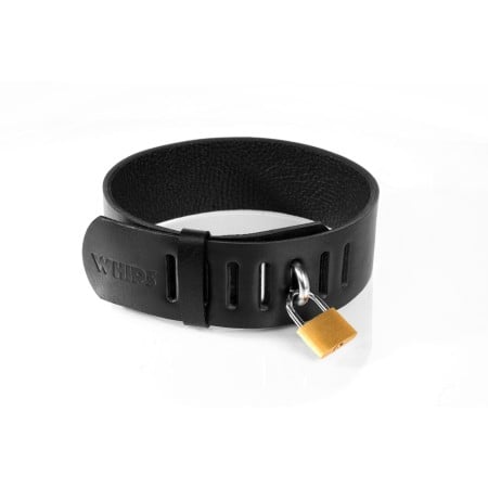 Whips Primal Bond Collar With Padlock Large Black