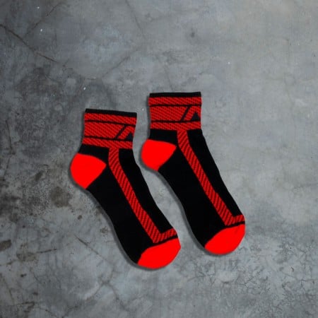 AD Fetish ADF27 Fetish Ankle Sock Black-Red