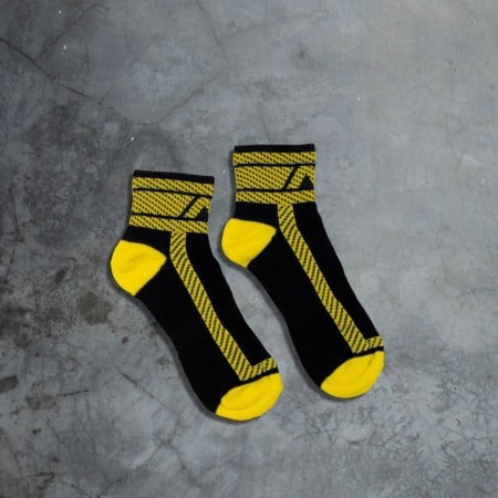 AD Fetish ADF27 Fetish Ankle Sock Black-Yellow