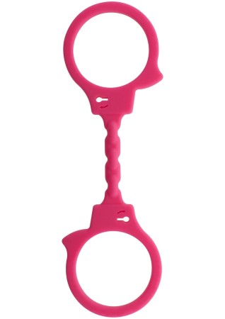 Silikonová pouta ToyJoy Stretchy Fun Cuffs růžová