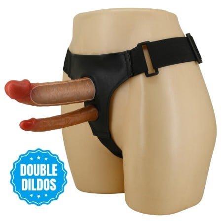 Duté pripínacie dvojité dildo Pretty Love Keaven Harness Briefs