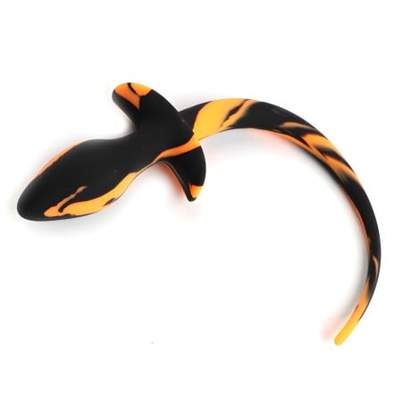 Slave4master Silicone Puppy Tail Black-Orange