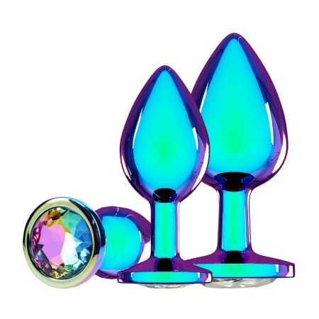 Ouch! Venice Collection Metal Anal Plug Set Iridescent