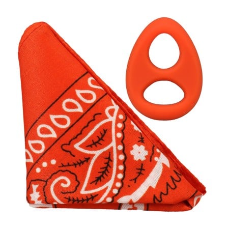 Rock Solid The Code Silicone C-Ring with Hanky Bandana Orange