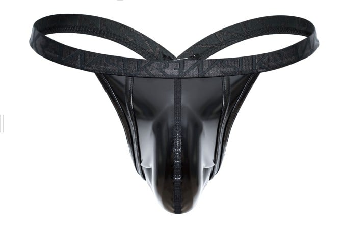 Tanga Sukrew Wet Look Bubble Thong Fetish Black