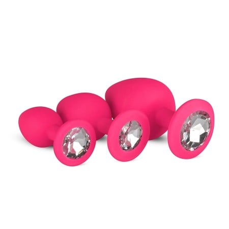 Sada análnych šperkov EasyToys Diamond Plug Set ružová