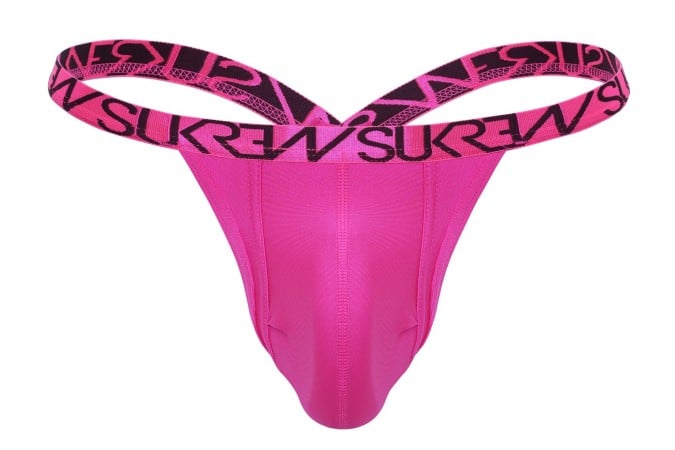 Pánske tangá Sukrew Bubble Thong Party Pink