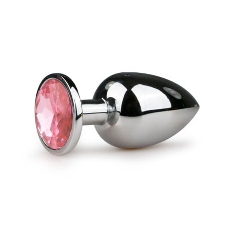 Anální šperk EasyToys Metal Plug velký stříbrno-růžový