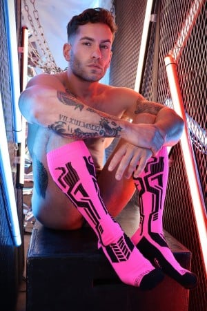 Breedwell Gagged Cyber Socks Neon Pink