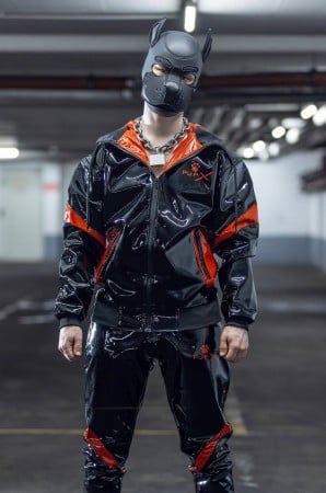 Bunda Pup X Bark PVC PRO čierno-červená