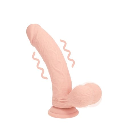 Vibračné dildo s pohyblivými semenníkmi RealRock 6″ Flesh
