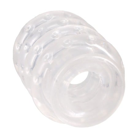 Sada kroužků Doc Johnson Ball Stretcher Multi-Ring System průhledná