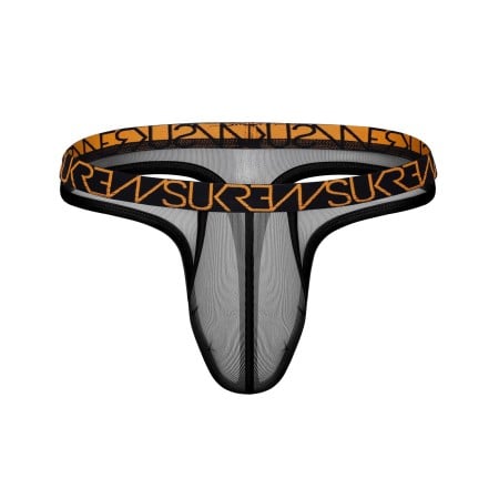 Sukrew Sheer Low-Rise Thong Shadow Black