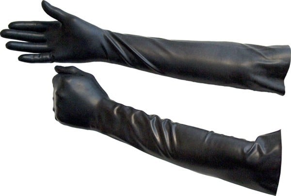 Mister B Rubber Gloves Elbow-Length Black