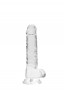 Gelové dildo RealRock Crystal Clear 7″ průhledné