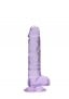 Gelové dildo RealRock Crystal Clear 7″ fialové