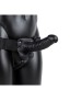 Duté připínací dildo RealRock Hollow Strap-On 7″ černé