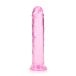 Gelové dildo RealRock Crystal Clear Realistic 8″ růžové