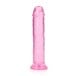 Gélové dildo RealRock Crystal Clear Realistic 9″ ružové