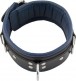 Mister B Leather Slave Collar with Blue Padding