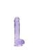 Gélové dildo RealRock Crystal Clear 6″ fialové