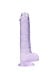 Gélové dildo RealRock Crystal Clear 8″ fialové