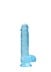Gelové dildo RealRock Crystal Clear 6″ modré