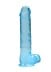 Gélové dildo RealRock Crystal Clear 10″ modré
