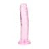 Gelové dildo RealRock Crystal Clear Realistic 6″ růžové