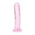 Gelové dildo RealRock Crystal Clear Realistic 6″ růžové