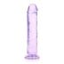 Gélové dildo RealRock Crystal Clear Realistic 8″ fialové