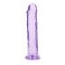 Gélové dildo RealRock Crystal Clear Realistic 9″ fialové