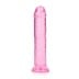 Gelové dildo RealRock Crystal Clear Realistic 9″ růžové