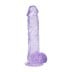 Gélové dildo RealRock Crystal Clear 5″ fialové